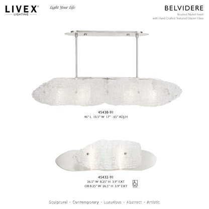 Belvidere 5 Light 46" Wide Linear Chandelier