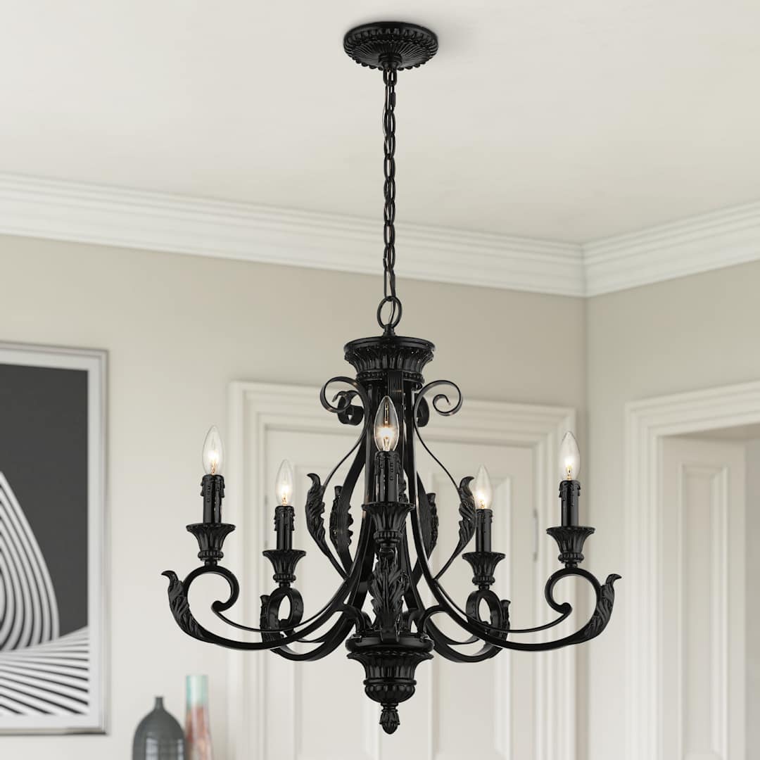 Valencia 5 Light 25" Wide Taper Candle Style Chandelier