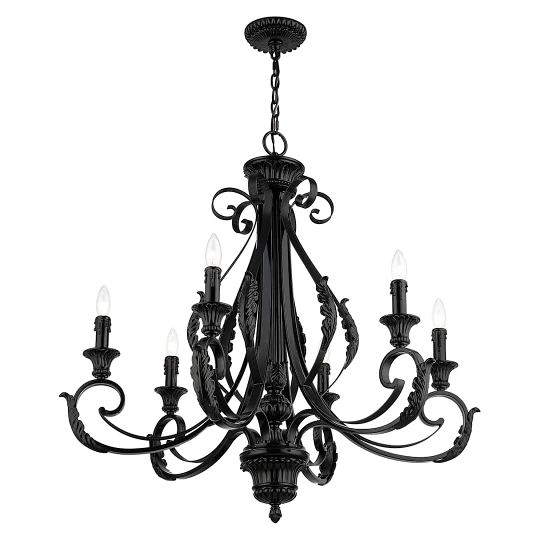 Valencia 6 Light 35" Wide Taper Candle Style Chandelier