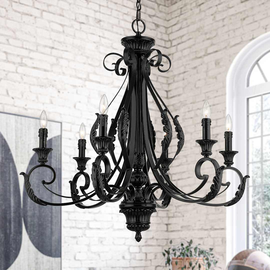 Valencia 6 Light 35" Wide Taper Candle Style Chandelier