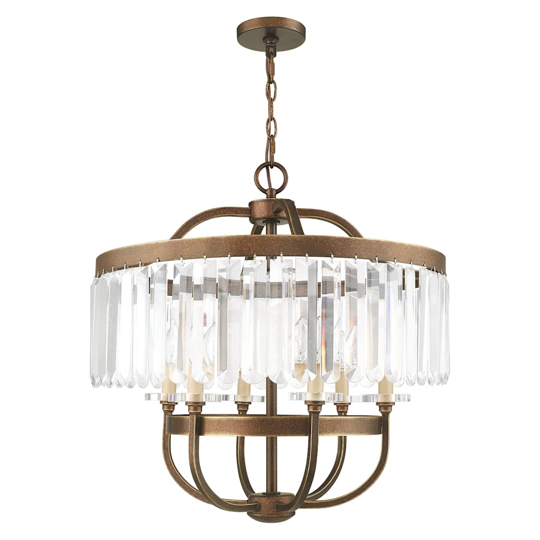 Ashton 6 Light 24" Wide Chandelier with Clear Crystal Diffusers and Accents