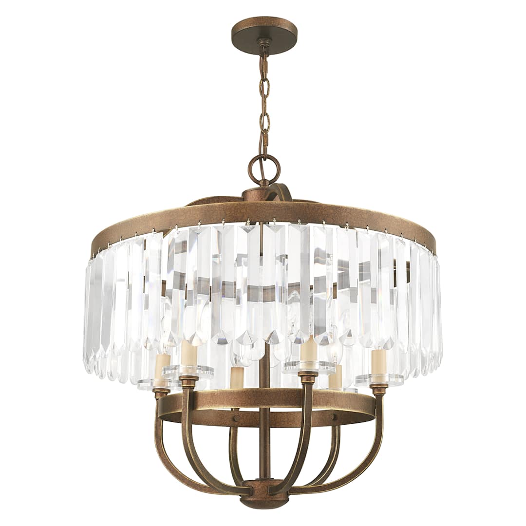 Ashton 6 Light 24" Wide Chandelier with Clear Crystal Diffusers and Accents