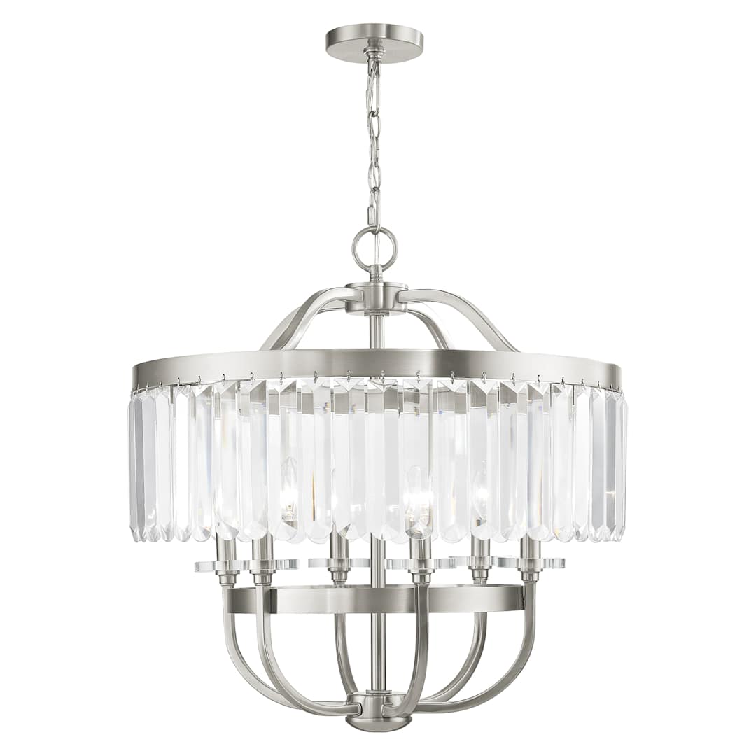 Ashton 6 Light 24" Wide Chandelier with Clear Crystal Diffusers and Accents