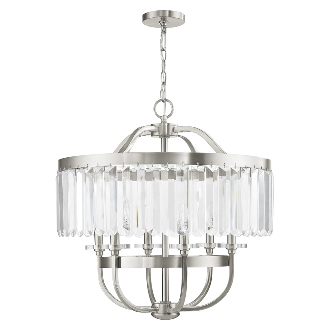 Ashton 6 Light 24" Wide Chandelier with Clear Crystal Diffusers and Accents