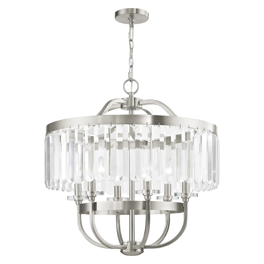Ashton 6 Light 24" Wide Chandelier with Clear Crystal Diffusers and Accents
