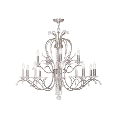 Serafina 15 Light 2 Tier Crystal Candle Style Chandelier