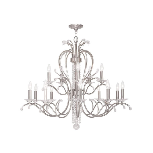 Serafina 15 Light 2 Tier Crystal Candle Style Chandelier