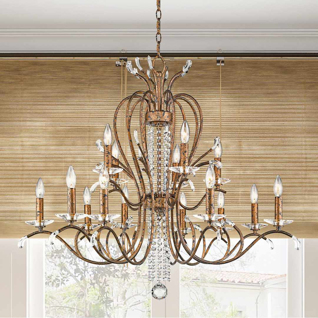 Serafina 15 Light 2 Tier Crystal Candle Style Chandelier