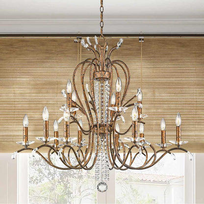 Serafina 15 Light 2 Tier Crystal Candle Style Chandelier