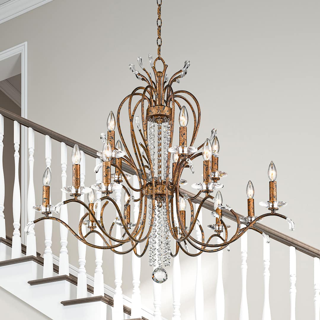 Serafina 15 Light 2 Tier Crystal Candle Style Chandelier