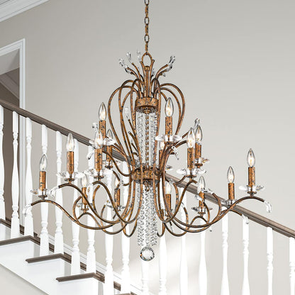 Serafina 15 Light 2 Tier Crystal Candle Style Chandelier