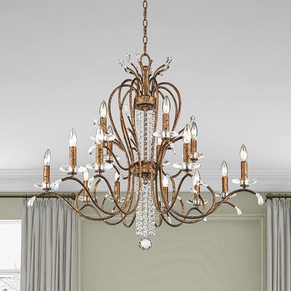 Serafina 15 Light 2 Tier Crystal Candle Style Chandelier