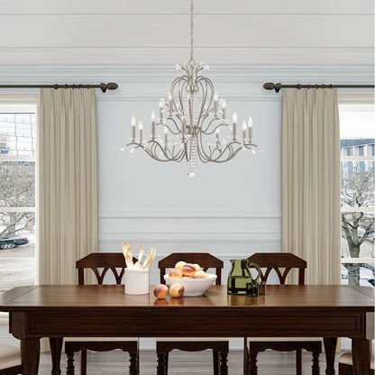 Serafina 15 Light 2 Tier Crystal Candle Style Chandelier