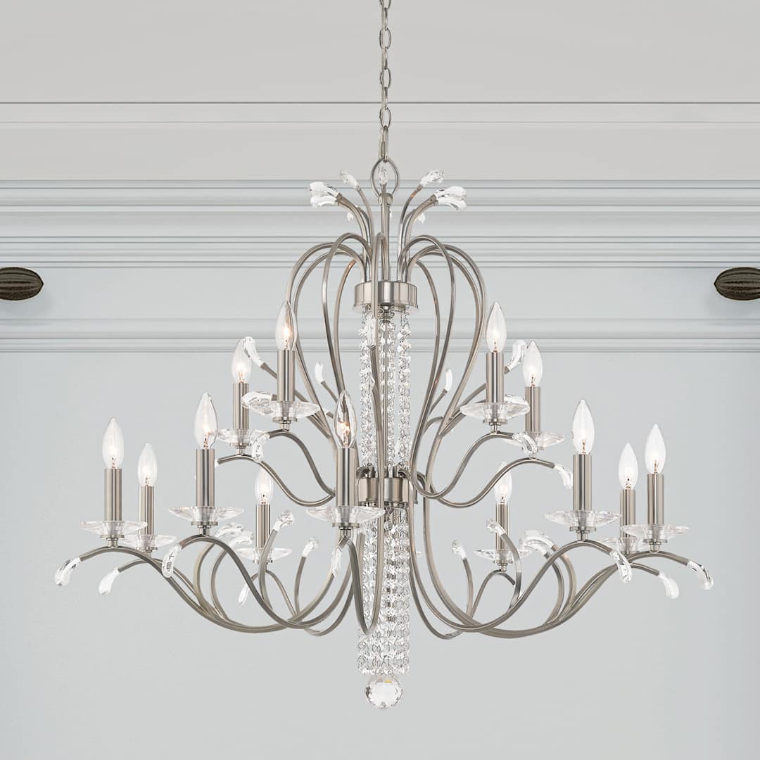 Serafina 15 Light 2 Tier Crystal Candle Style Chandelier