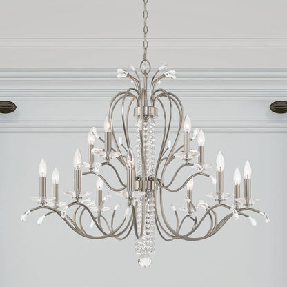 Serafina 15 Light 2 Tier Crystal Candle Style Chandelier