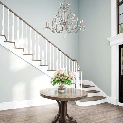 Serafina 15 Light 2 Tier Crystal Candle Style Chandelier