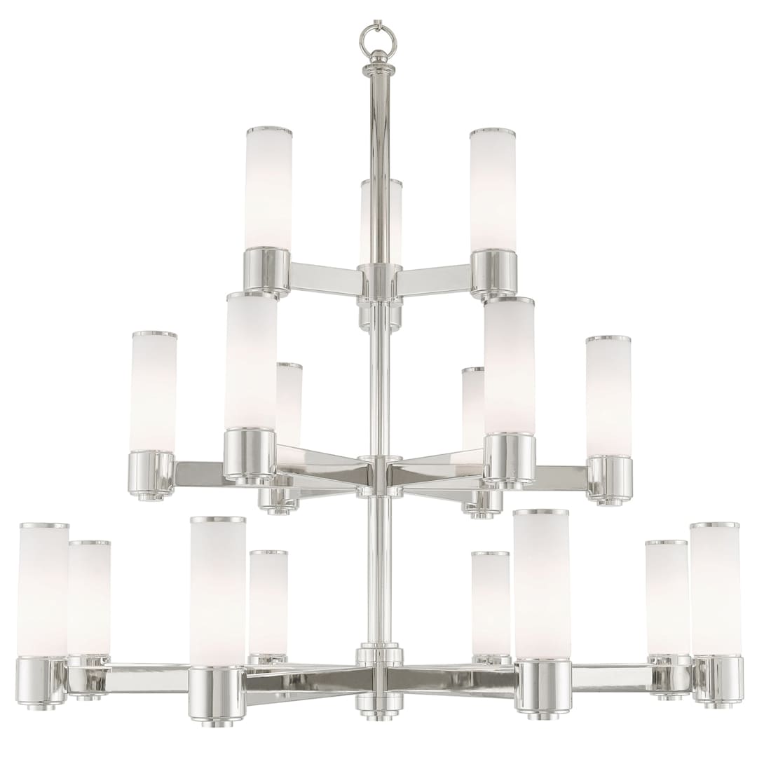 Weston 17 Light 44" Wide 3 Tier Chandelier with Hand-Blown Glass