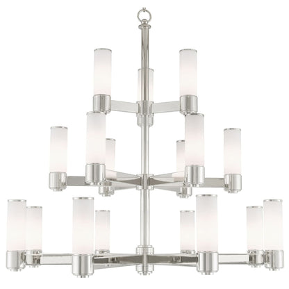 Weston 17 Light 44" Wide 3 Tier Chandelier with Hand-Blown Glass