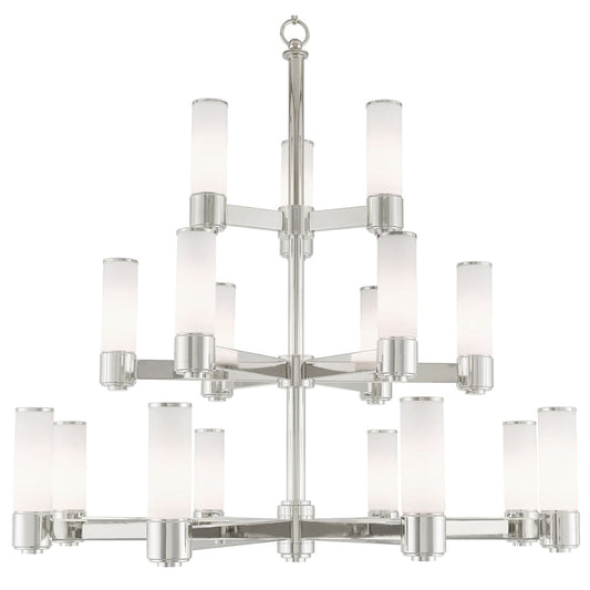 Weston 17 Light 44" Wide 3 Tier Chandelier with Hand-Blown Glass