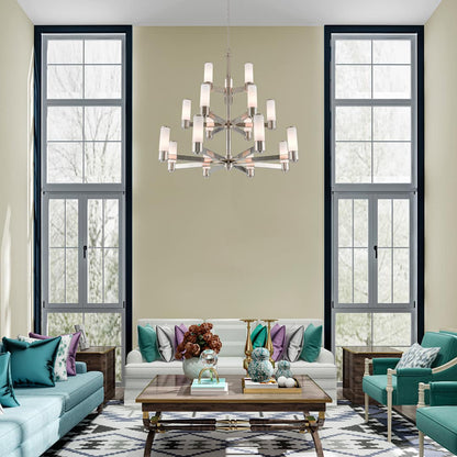 Weston 17 Light 44" Wide 3 Tier Chandelier with Hand-Blown Glass