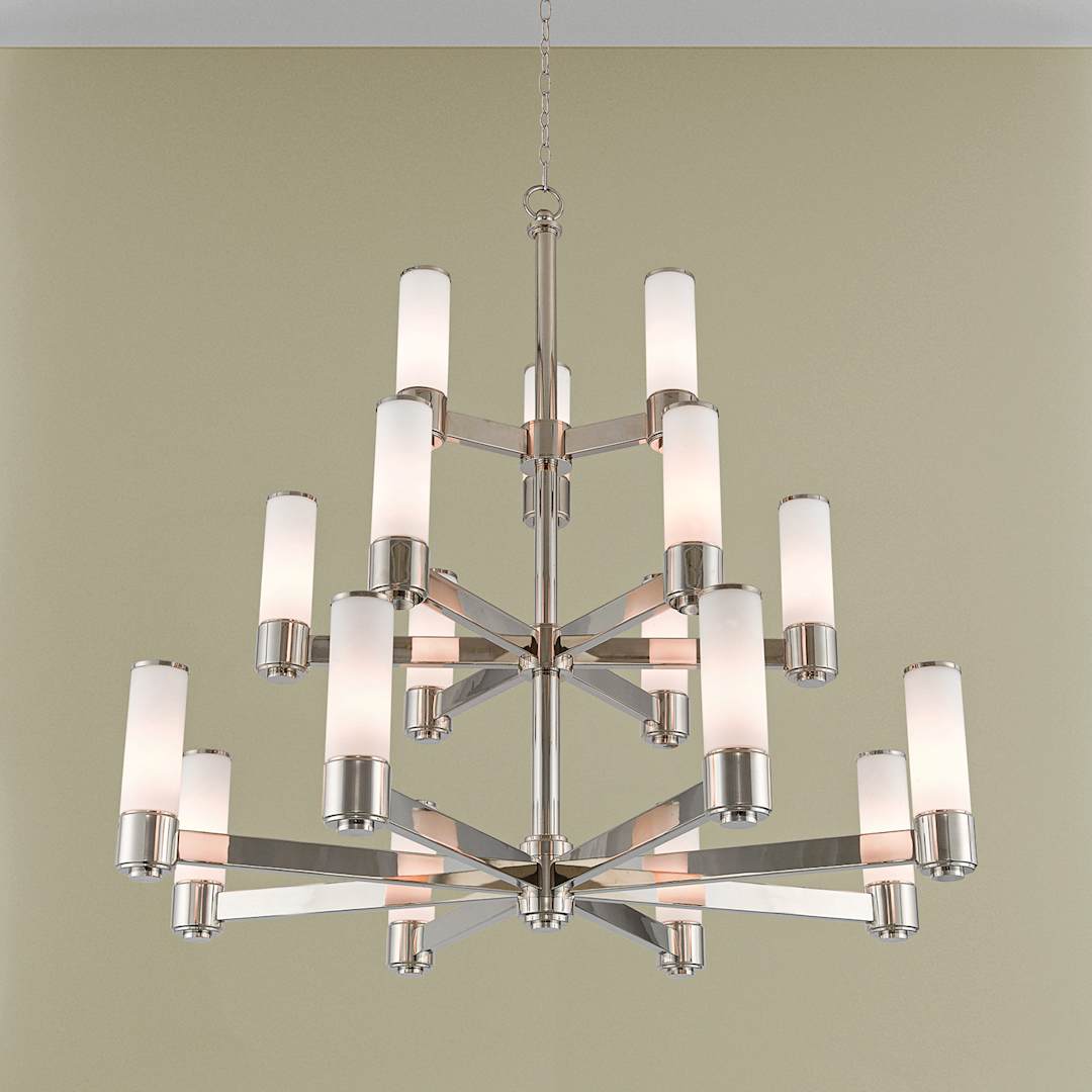 Weston 17 Light 44" Wide 3 Tier Chandelier with Hand-Blown Glass