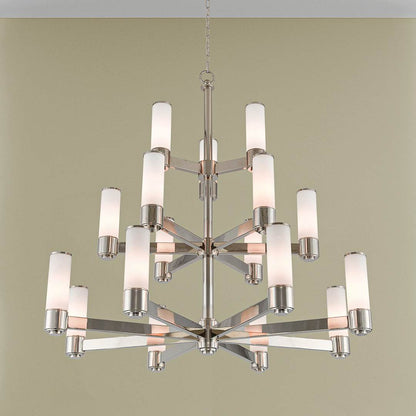 Weston 17 Light 44" Wide 3 Tier Chandelier with Hand-Blown Glass