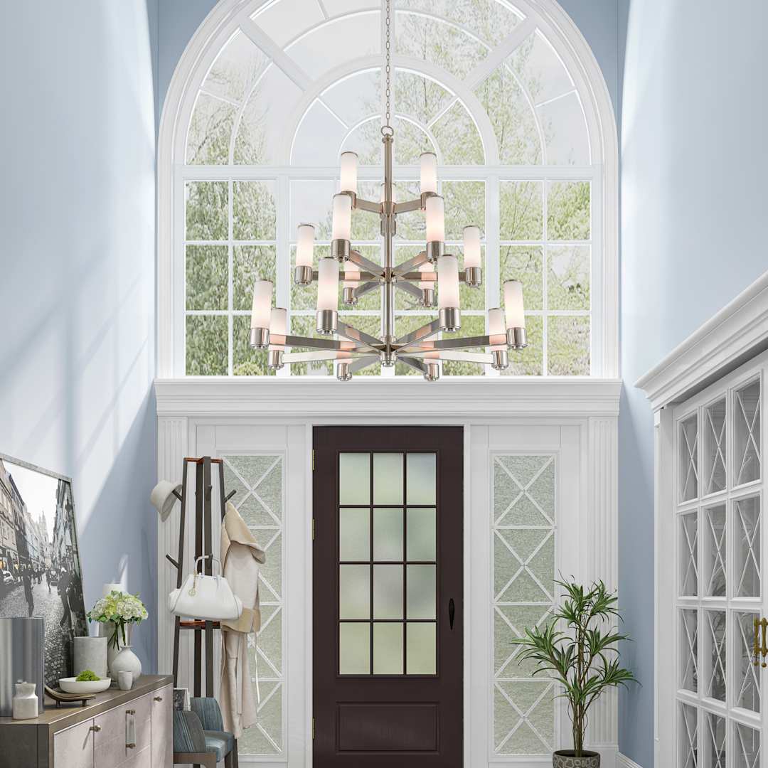 Weston 17 Light 44" Wide 3 Tier Chandelier with Hand-Blown Glass