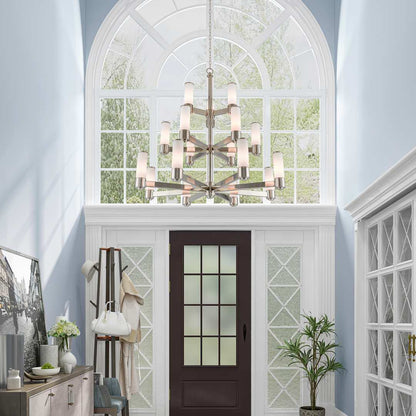 Weston 17 Light 44" Wide 3 Tier Chandelier with Hand-Blown Glass