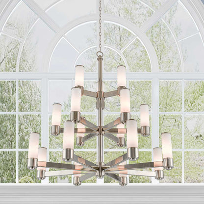 Weston 17 Light 44" Wide 3 Tier Chandelier with Hand-Blown Glass