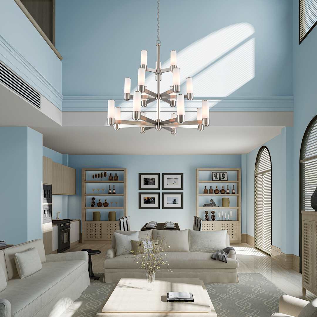 Weston 17 Light 44" Wide 3 Tier Chandelier with Hand-Blown Glass