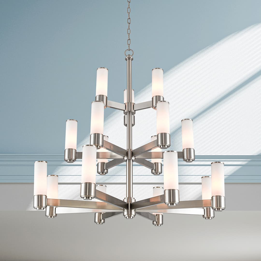 Weston 17 Light 44" Wide 3 Tier Chandelier with Hand-Blown Glass