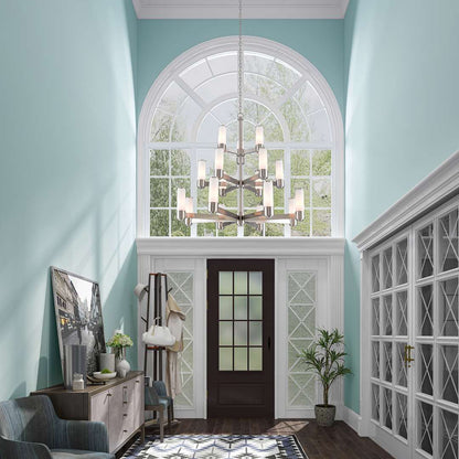 Weston 17 Light 44" Wide 3 Tier Chandelier with Hand-Blown Glass