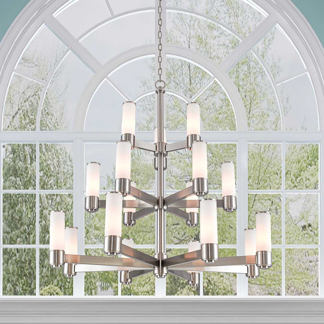 Weston 17 Light 44" Wide 3 Tier Chandelier with Hand-Blown Glass