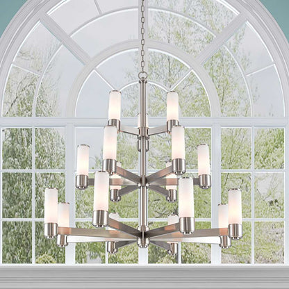 Weston 17 Light 44" Wide 3 Tier Chandelier with Hand-Blown Glass