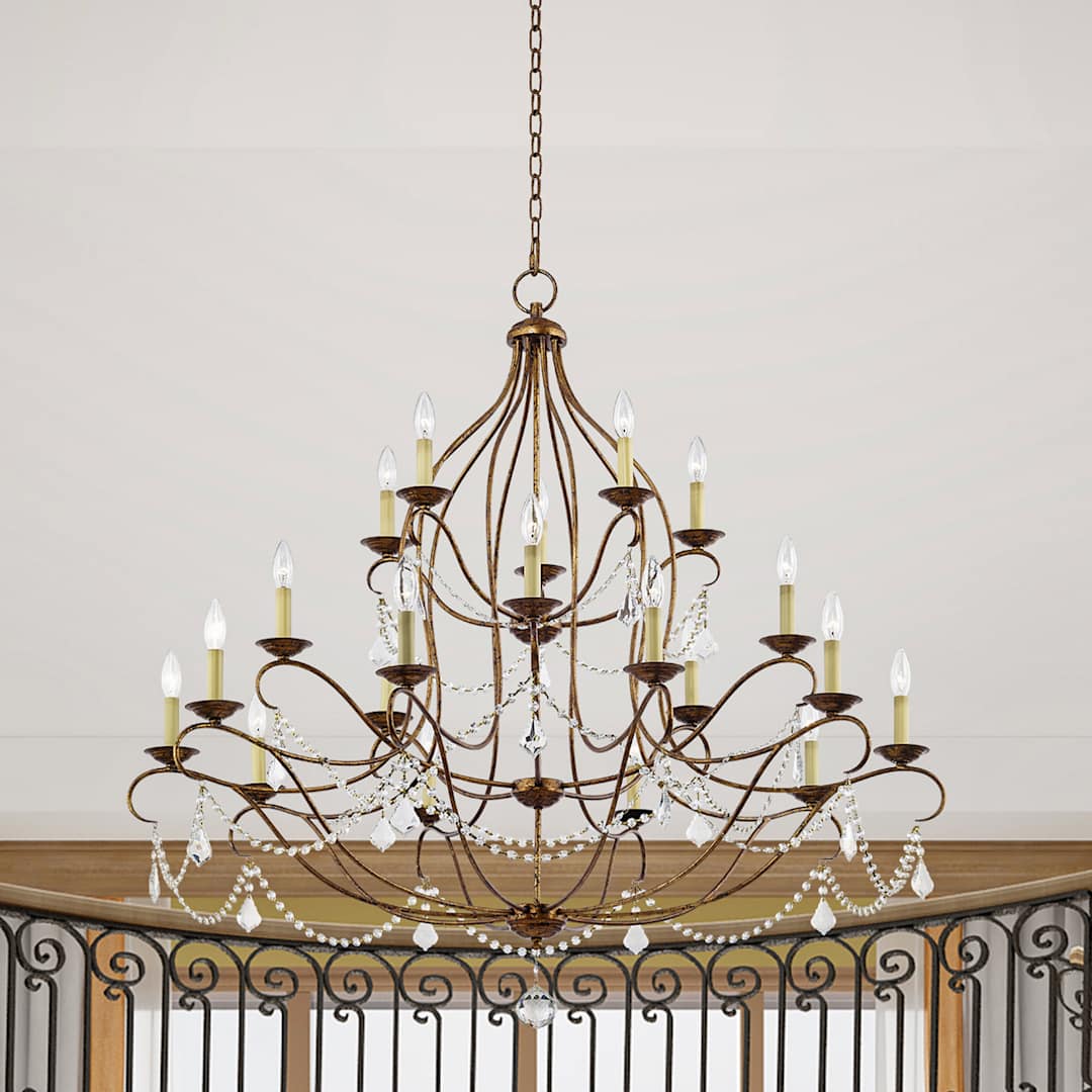 Chesterfield 12 Light 3 Tier Chandelier with Crystal Accents