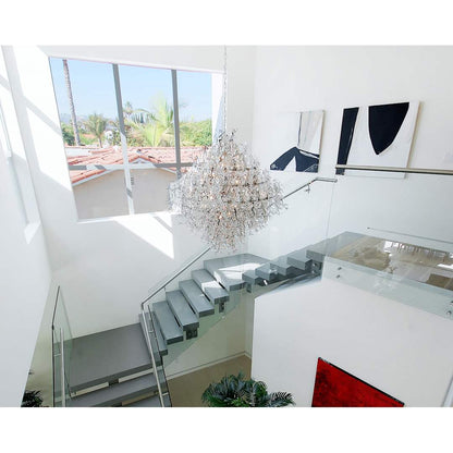 Comet 21 Light 50" Beveled Crystal Glass Pendant