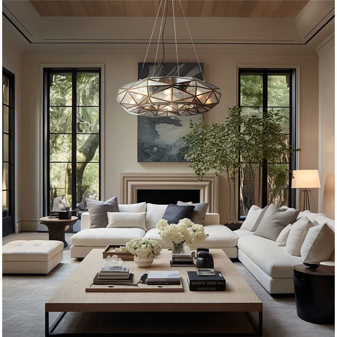 Geo-Gem 8 Light 36" Wide Ring Chandelier