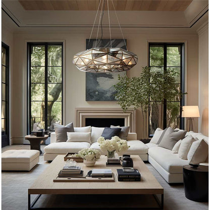 Geo-Gem 8 Light 36" Wide Ring Chandelier