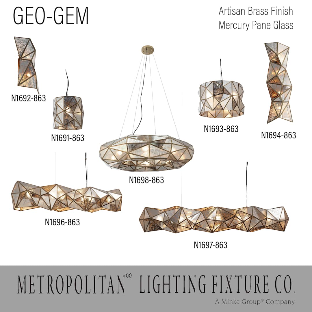 Geo-Gem 8 Light 36" Wide Ring Chandelier