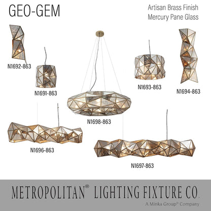 Geo-Gem 8 Light 36" Wide Ring Chandelier