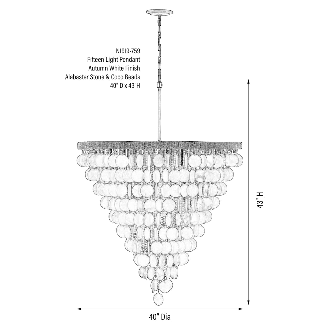 Aurelias Cove 15 Light 40" Wide Pendant