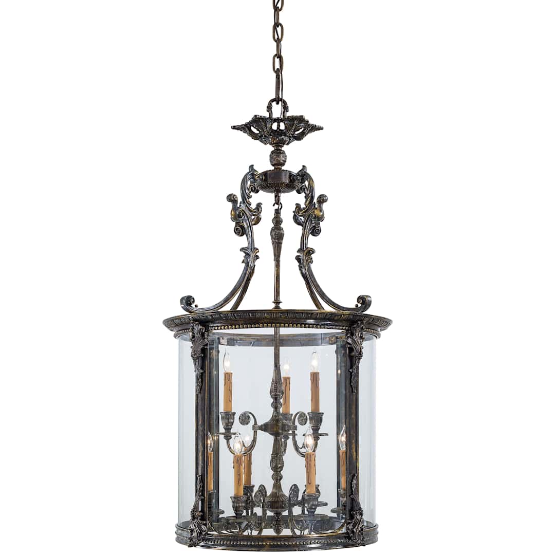 9 Light 27" Wide Large Single Foyer Pendant with Glass Shade from the Metropolitan Family Collection