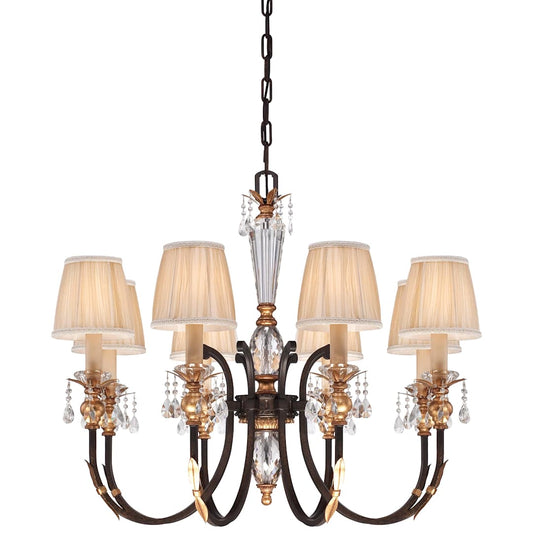 8 Light 1 Tier Candle Style Crystal Chandelier from the Bella Cristallo Collection