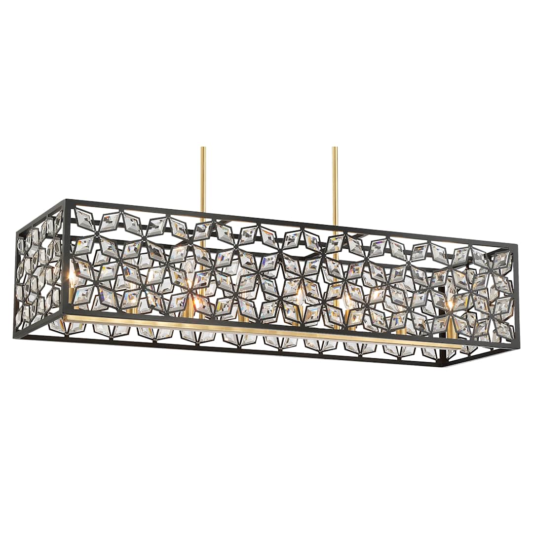 Brookcrest 8 Light 39" Wide Crystal Linear Chandelier