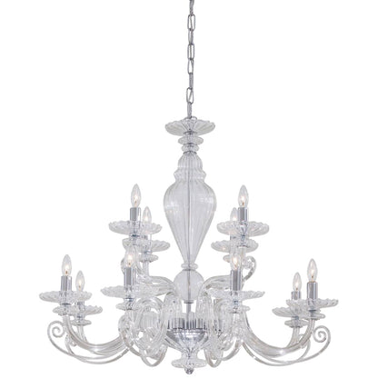 12 Light 2 Tier Candle Style Chandelier from the Metropolitan Collection