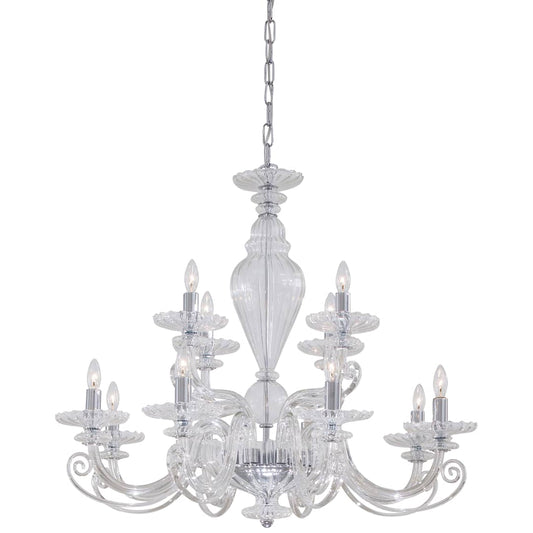 12 Light 2 Tier Candle Style Chandelier from the Metropolitan Collection