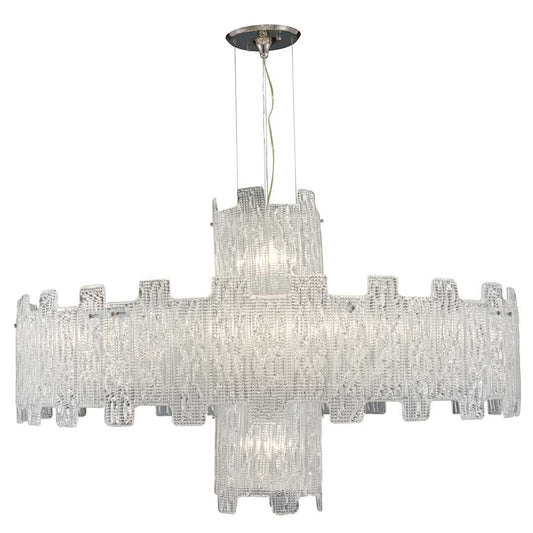 14 Light 47" Wide Crystal 3 Tier Waterfall Chandelier with Clear Glass Diffusers from the Metropolitan Collection