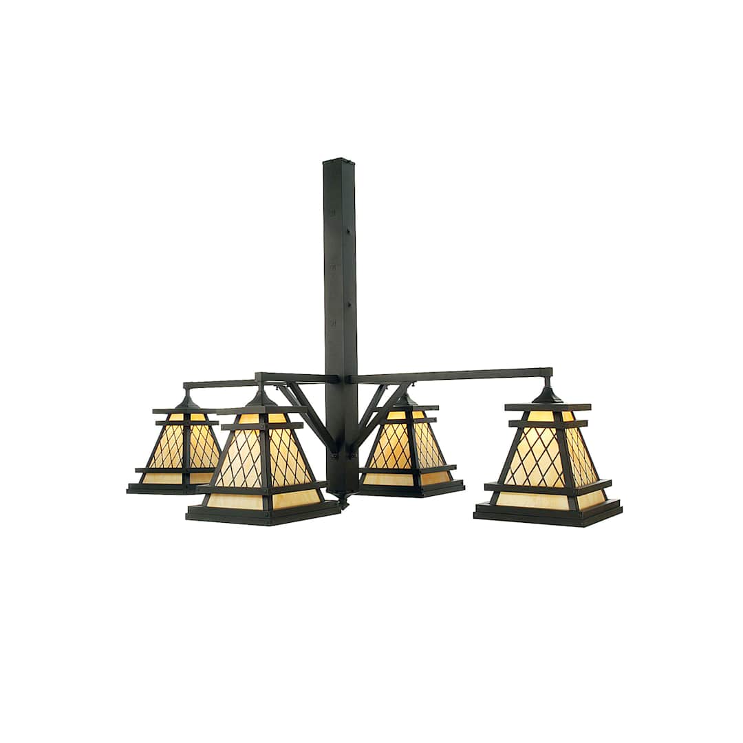 Wilson 4 Light 65" Wide Chandelier with Yellow Acrylic Shade