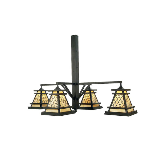 Wilson 4 Light 65" Wide Chandelier with Yellow Acrylic Shade