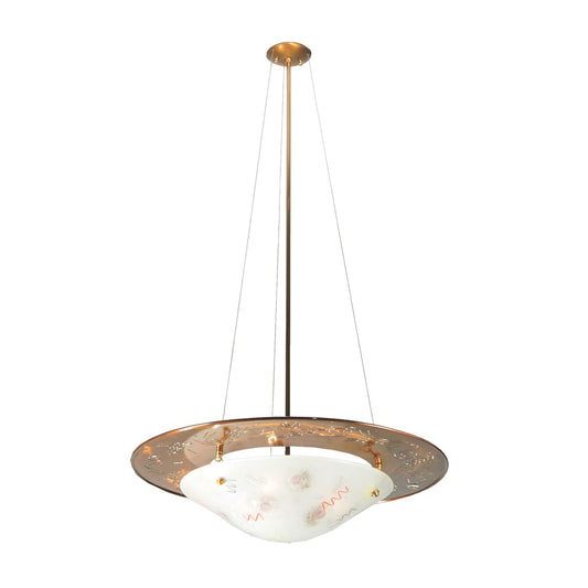 31" W Supernova Fused Glass Inverted Pendant